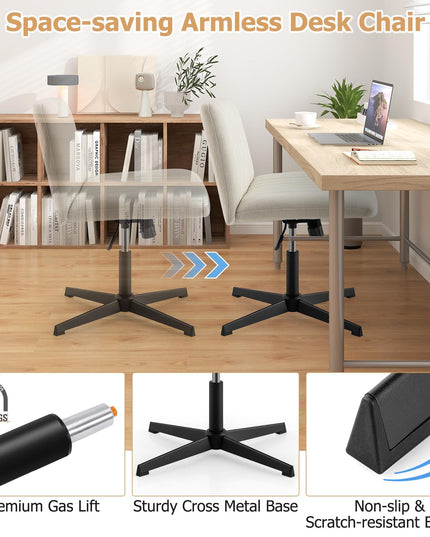 Giantex Criss Cross Chair, Fabric Cross Legged Office Desk Chair No Wheels