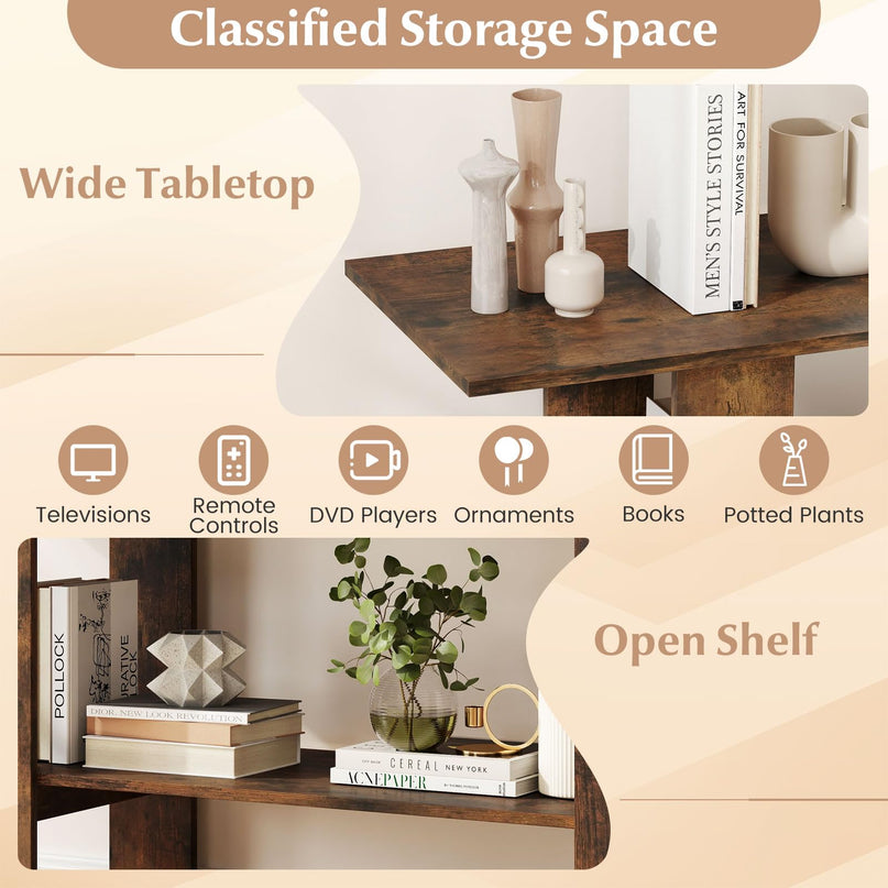 Giantex Modern TV Stand for 55 Inch TV with Open Storage Shelf