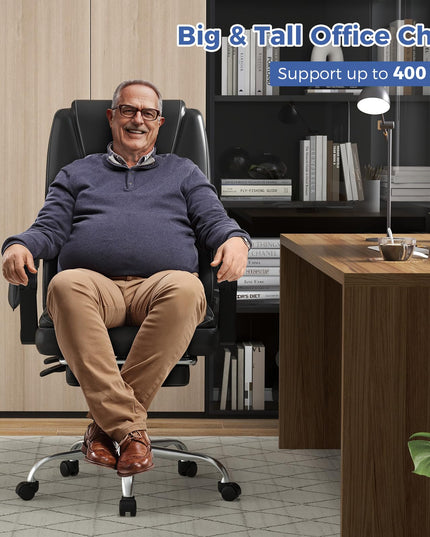 Giantex Massage Adjustable Executive Chair - 400 LBS Big and Tall Office Chair with Linkage Armrests