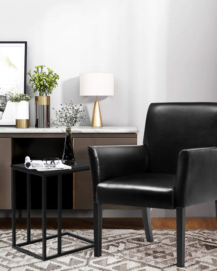 Giantex Reception Guest Chairs and C-Shaped End Table 3Pcs Set