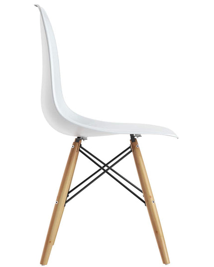 Pre Assembled Mid Century Modern Dining Chairs Set of 2, White