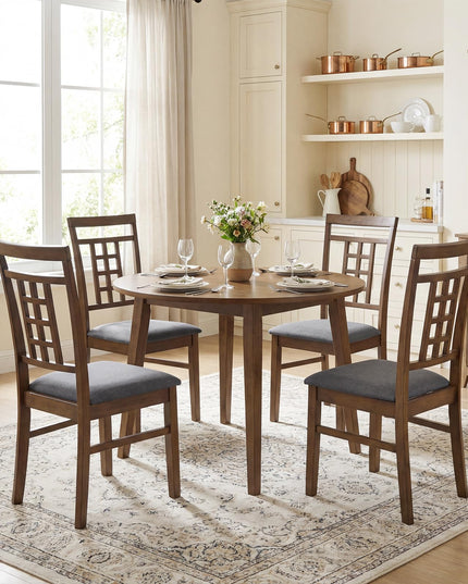 Giantex Farmhouse Kitchen Chairs with Upholstered Cushioned Seat and Lattice Back