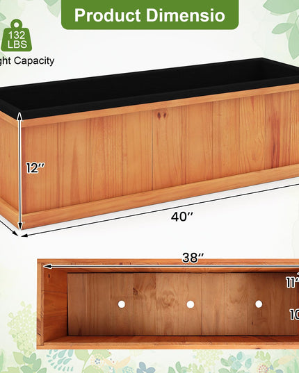 Giantex Outdoor Raised Garden Bed Set of 1/2 (40” x 13” x 12” )