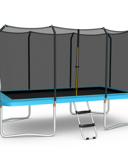 Giantex Trampoline, 8 FT x 14 FT ASTM Certified Rectangular Trampoline with Enclosure, Ladder, Double-Side Galvanized Steel Frame