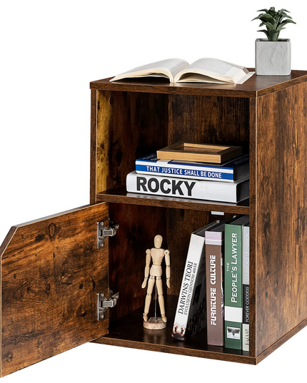 Giantex Set of 2 Nightstands, End Table Bedside Table w/Storage Cabinet and Open Shelf