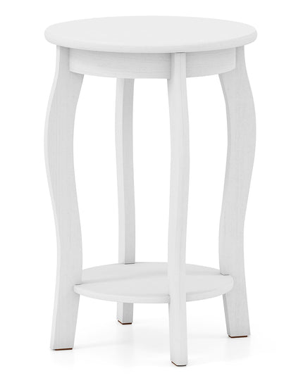 Giantex Wooden Side Table with Storage Shelf