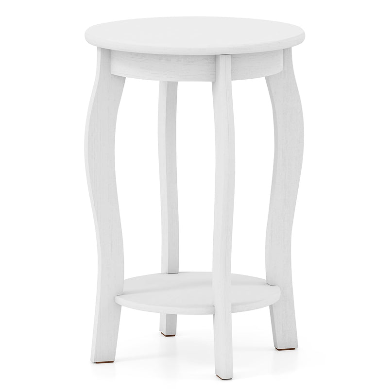 Giantex Wooden Side Table with Storage Shelf