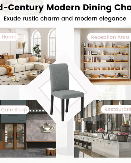 Giantex Upholstered Dining Chairs Set of 2/4 w/Rubber Wood Legs