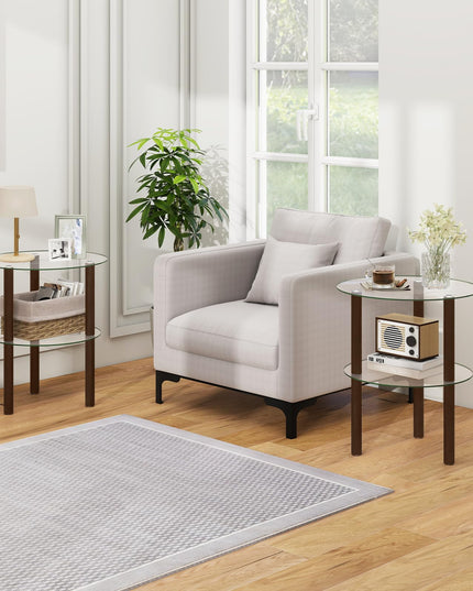 Giantex Round End Table for Living Room Bedroom Home Office
