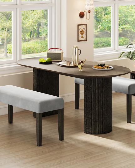 Giantex 42" Upholstered Dining Bench with Velvet Padded Seat