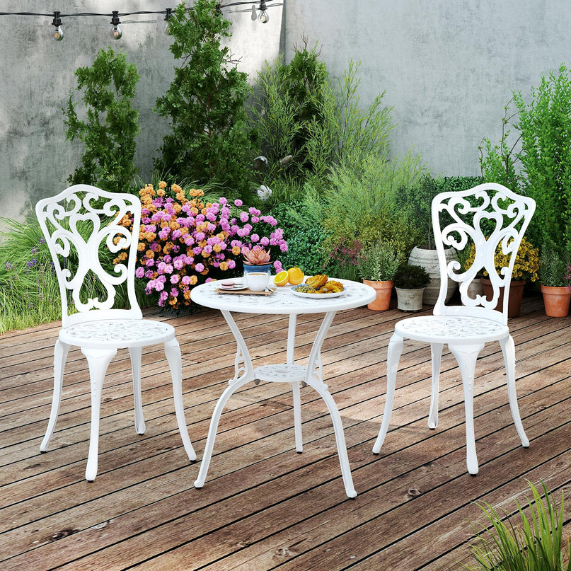 Giantex 3 Piece Bistro Set Cast Aluminum Porch Furniture (Vintage Victorian)