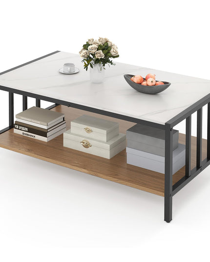 Giantex 2-Tier Coffee Table with Storage