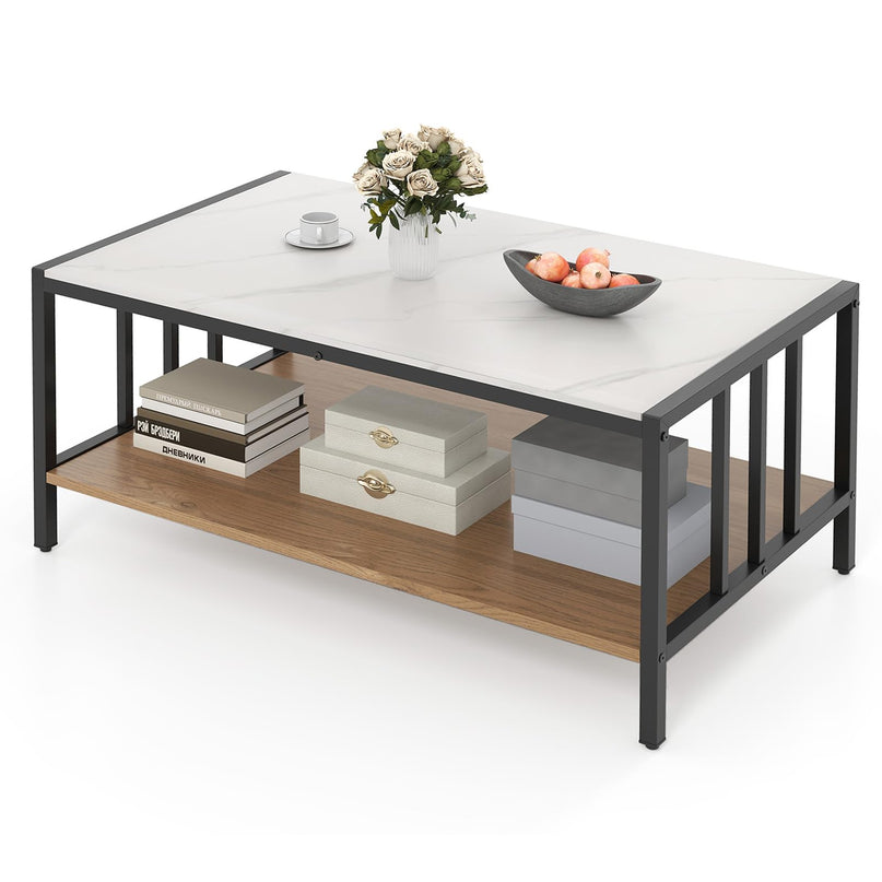 Giantex 2-Tier Coffee Table with Storage