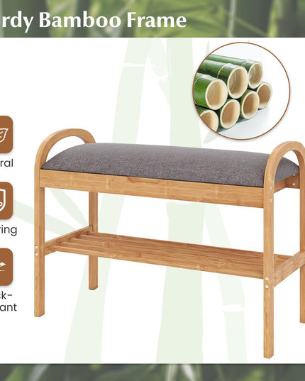 Banc porte-chaussures Giantex avec coussin rembourré pour le salon
