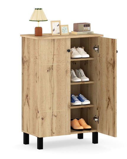 Meuble à chaussures étroit Giantex à 4 niveaux avec étagères amovibles