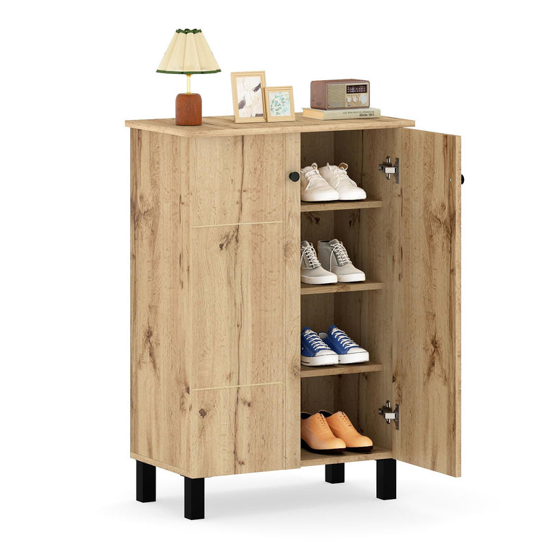 Giantex 4 Tier Narrow Shoe Rack Cabinet with Removable Shelves