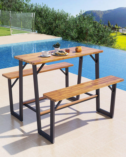 Giantex 4.5FT Picnic Table Bench Set for 4 for Porch Patio Lawn Garden