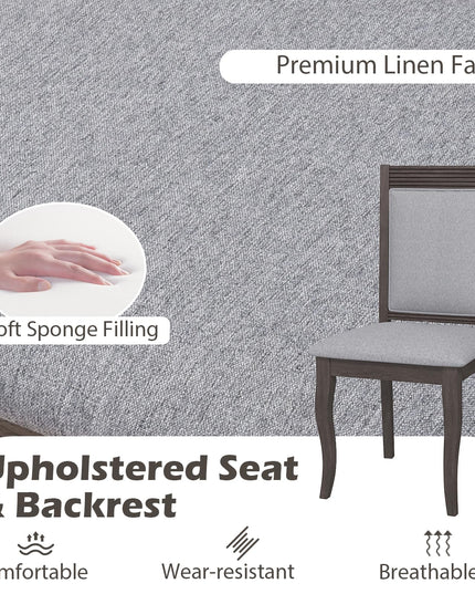 Giantex Wood Dining Chairs Set of 2/4, Farmhouse Upholstered Kitchen Chairs w/Rubber Wood Frame