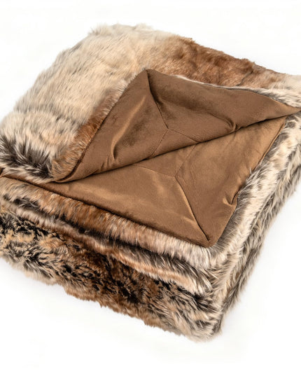 Giantex Couverture en fausse fourrure douce et moelleuse, style raton laveur, de luxe