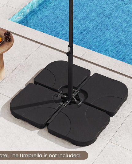 Pied de parasol déporté Giantex 4 pièces, à remplir, pour terrasse et piscine