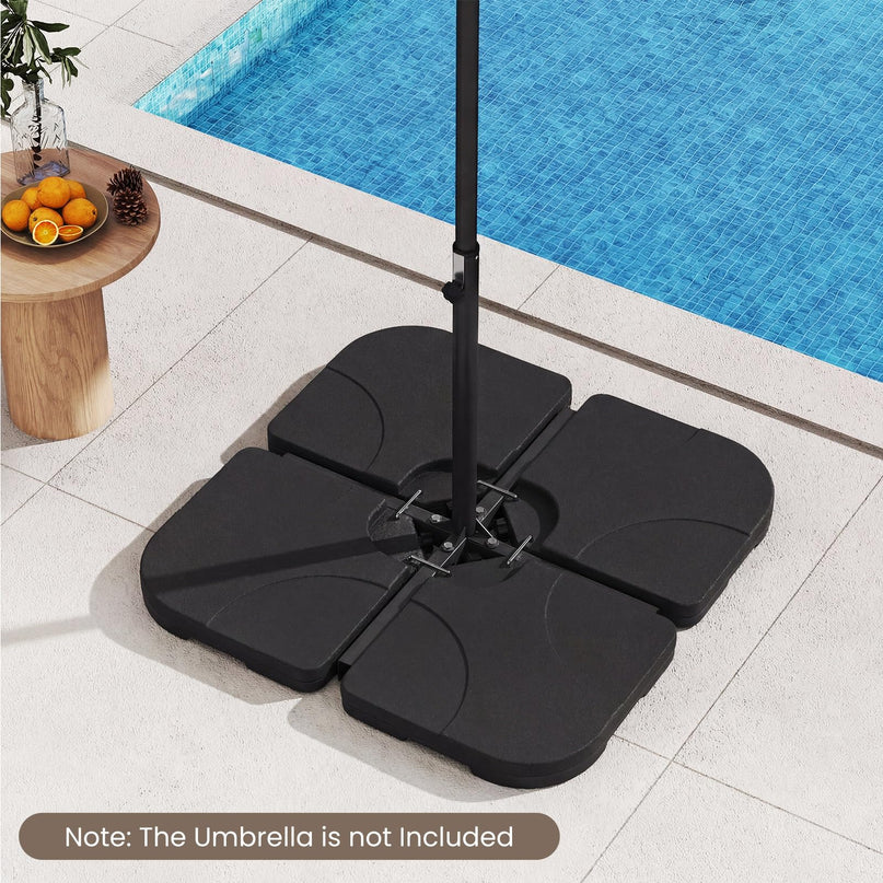Giantex 4 Piece Fillable Offset Umbrella Base for Outdoor Deck & Poolside