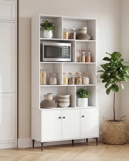 Giantex 68.5" Tall Bookcases and Bookshelves with 2 Doors (35.5" x 12" x 68.5")