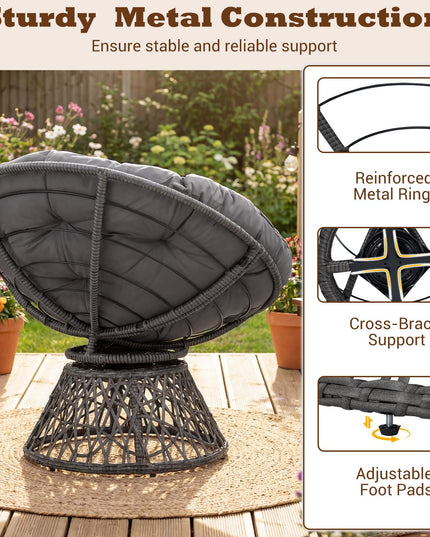 Giantex Wicker Papasan Chair with Soft Thick Cushion（ 41.5"W）