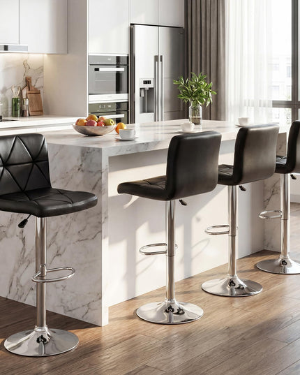 Giantex Adjustable Bar Chairs with Back and Footrest for Kitchen Island