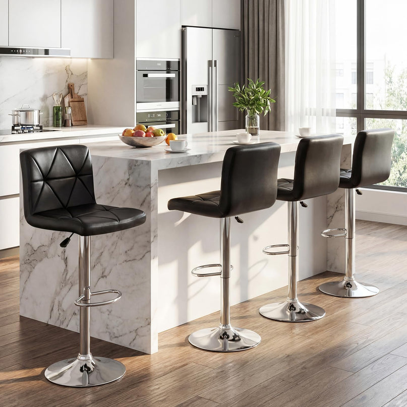 Chaises de bar réglables Giantex avec dossier et repose-pieds pour îlot de cuisine
