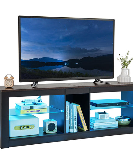 Giantex 55" LED Light TV Stand - Media Console for TVs up to 65 inches