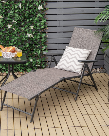 Outdoor Sunbathing Chair W/ 5-Position Backrest | Patio Lounge Chair