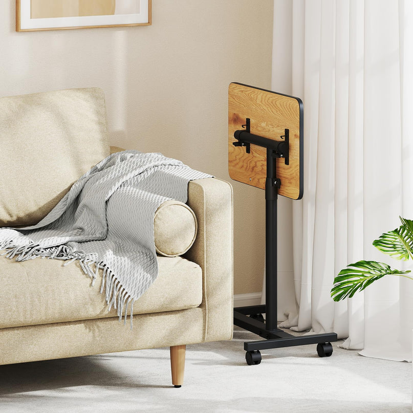 Giantex Overbed Table with Wheels Medical Adjustable Bedside Table