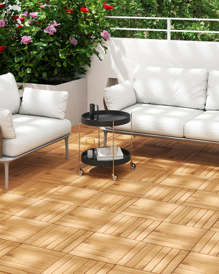 Giantex 30 PCS Acacia Wood Interlocking Patio Deck Tiles