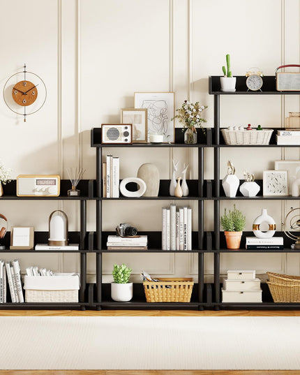 Giantex Étagère à livres à 3 niveaux | Unité de rayonnage autoportante pour salon, chambre à coucher, bureau