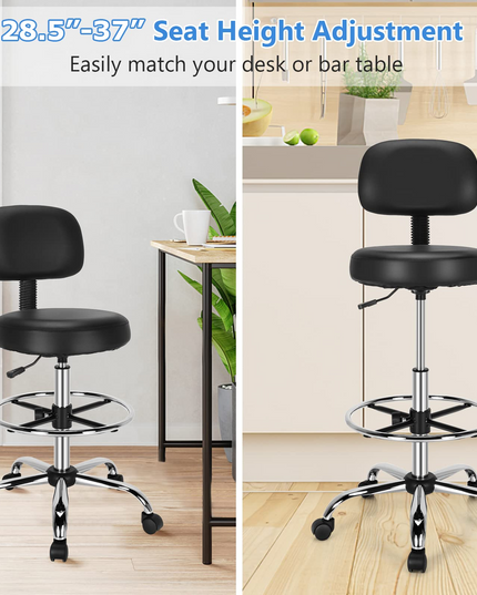 Giantex PU Leather Drafting Chair, Tall Office Chair