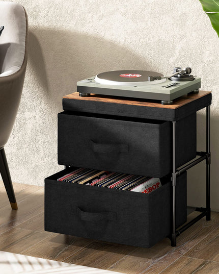 Giantex Nightstand Set of 2 with 2 Fabric Drawers