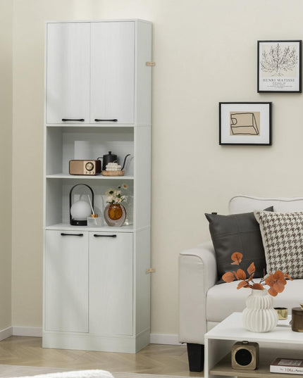 Giantex Kitchen Pantry Cabinet, 75” Tall Freestanding Cupboard with Doors & Shelves