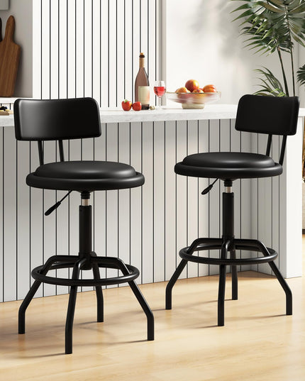 Giantex Swivel Bar Stools Set of 1/2/3/4, 24.5"-29" Height Adjustable Counter Height Chairs w/Back