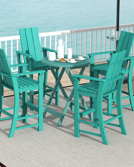 Giantex 52” Tall Adirondack Chair, HDPE Outdoor Bar Stool with Ergonomic Backrest