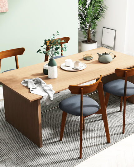 Giantex Wooden Dining Chairs Set, Mid-Century Kitchen Chairs w/Padded Seat & Curved Backrest