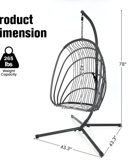 Giantex Egg Chair Hammock Stand - Hanging Swing with Stand