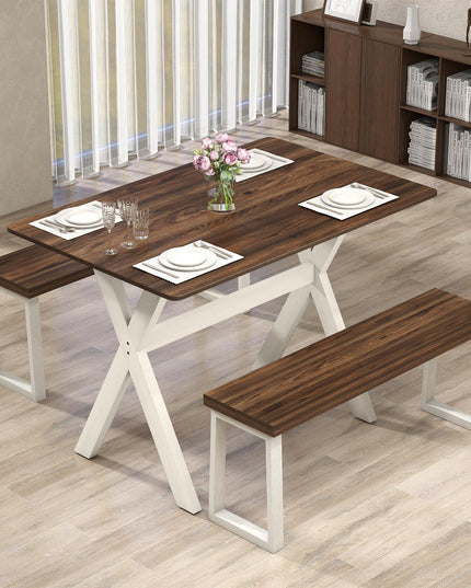 Giantex Modern Dining Table with X-Shaped Frame for Living Room