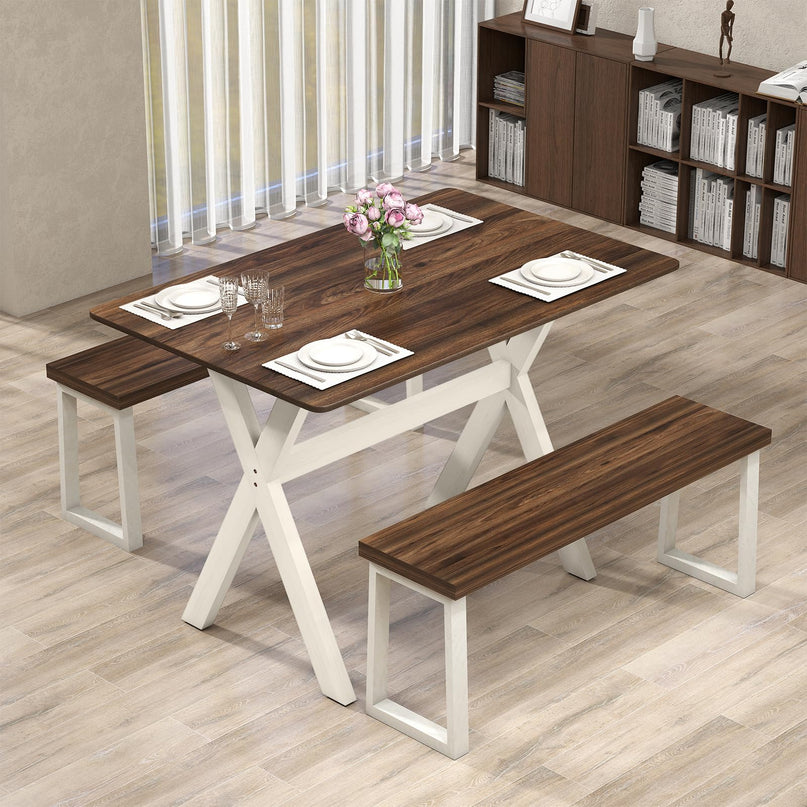 Giantex Modern Dining Table with X-Shaped Frame for Living Room