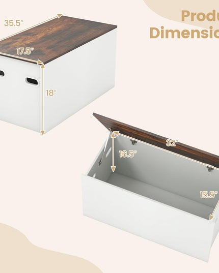 Giantex Flip-top Storage Chest, Lift Top Storage Bench w/Pneumatic Rod & Safety Hinges