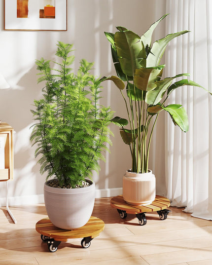 Giantex 2/4 Pcs Plant Caddy with Wheels
