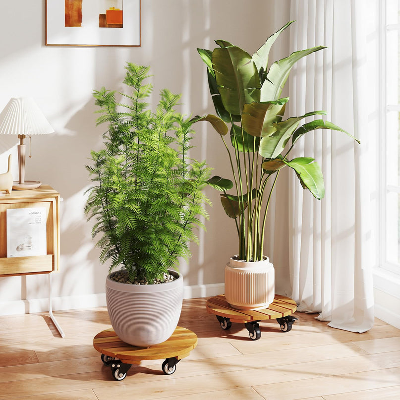 Giantex 2/4 Pcs Plant Caddy with Wheels