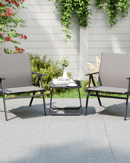 Giantex Patio Chairs Set of 2 w/Sturdy Metal Frame & Breathable Seat Back
