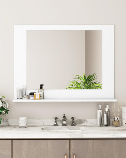 CHARMAID Bathroom Mirror with Shelf - 24" x 18" Wall Mirror Over Bathroom Sink