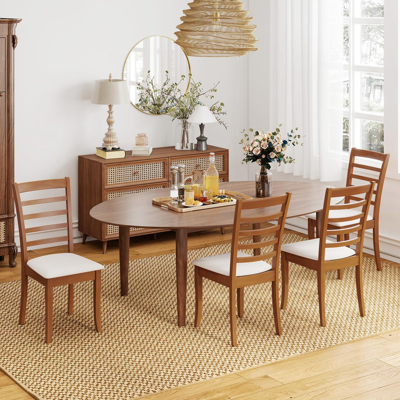 Giantex Wooden Dining Chair Set of 2/4 for Living Room Restaurant
