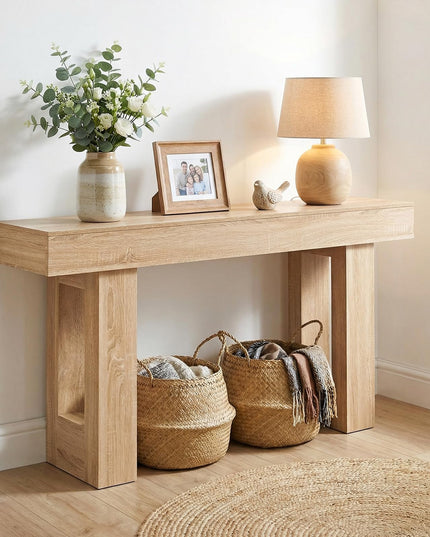 Giantex 63" Farmhouse Console Table Wooden Narrow Entryway Table